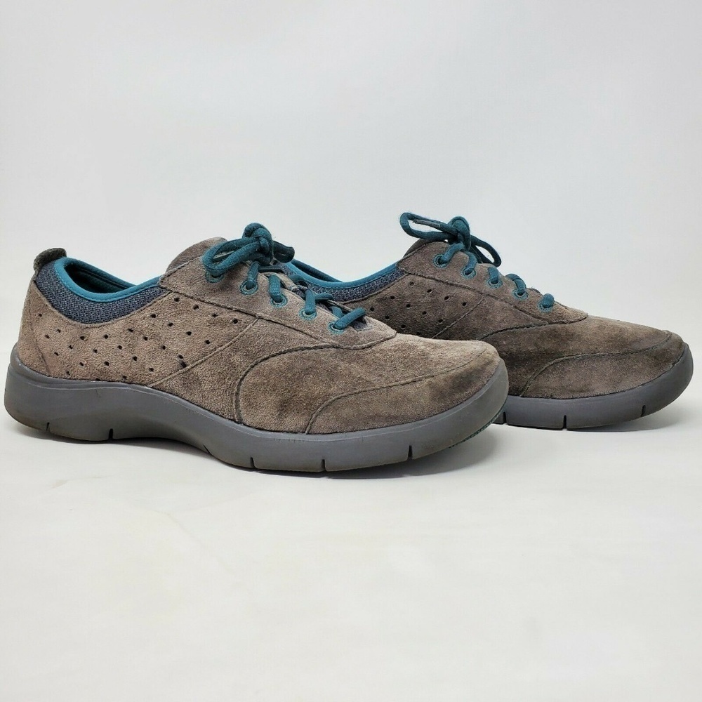 Dansko Elaine Lace-Up Sneaker Walking Grey Suede